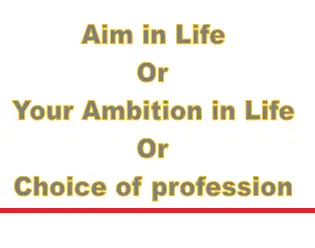 aim in life or your ambition in life